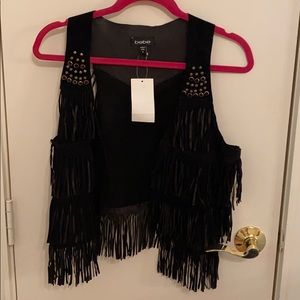 Bebe suede fringe vest